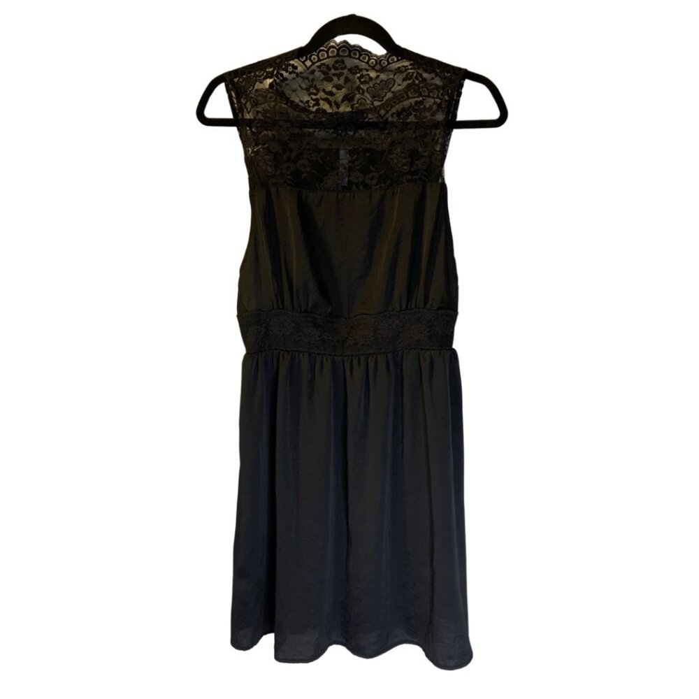 Free People Y2K Whimsigoth Slip Dress Women's Size M Black Lace Evening Mini